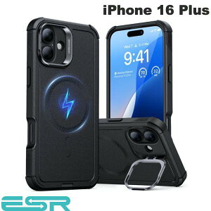 �m2024�n�y�������K�i�z ESR iPhone 16 Plus Cyber Armor Case with Stash Stand HaloLock MagSafe�Ή� Black # ESR654 �C�[�G�X�A�[�� (�X�}�z�P�[�X�E�J�o�[)