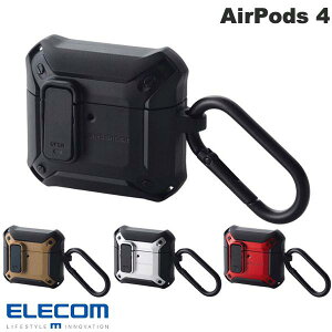 ELECOM GR AirPods 4 ZEROSHOCK LockP[X MagSafeΉ Jrit (Apple CzP[X)