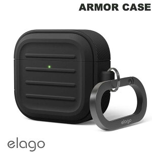 elago AirPods 4 ARMOR CASE �V���R���P�[�X �J���r�i�t�� Black # EL_AP4CSSCA0_BK �G���S (Apple �C���z���P�[�X)