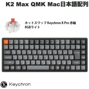 Keychron K2 Max QMK Mac日本語配列 有線 / Bluetooth 5.1 ワイヤレス 両対応 テンキーレス ホットスワップ Keychron K Pro 赤軸 RGBライト メカニカルキーボー # K2M-J1-JIS キークロン (キーボード)
