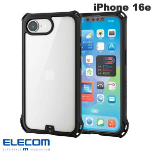 یtBt ELECOM GR iPhone 16e nCubhP[X ZEROSHOCK t[J[ wʃNA ubN # PM-A25SZEROFCBK GR (X}zP[XEJo[) [VbN ϏՌ