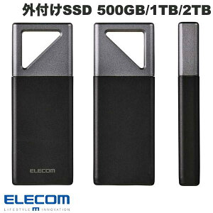 ELECOM エレコム 外付け ポータブルSSD Type-Cモデル 防塵 防滴 耐衝撃 ブラック (外付けSSD)