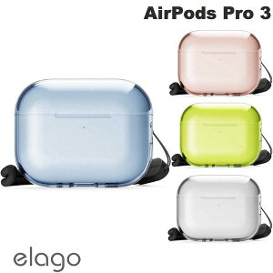 elago AirPods Pro 3 CLEAR STRAP CASE �X�g���b�v�t�� TPU�P�[�X �G���S (Apple �C���z���P�[�X)