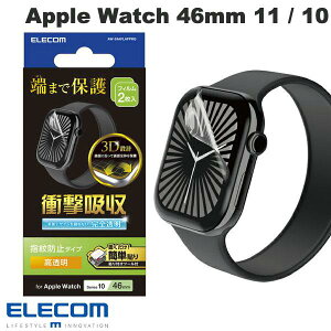 ELECOM GR Apple Watch 46mm Series 11 / 10 tB Ռz  hw \tc[t 2 # AW-24AFLAFPRG GR (AbvEHb`pیtB)