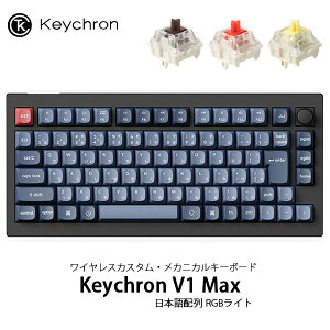 Keychron V1 Max QMK/VIA J[{ubN Mac{z L / Bluetooth 5.1 CX Ή eL[X zbgXbv Gateron Jupiter RGBCg JX^JjJL[{[h muo[W L