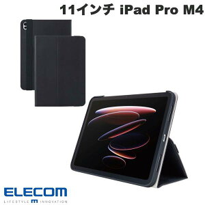 ELECOM �G���R�� 11�C���` iPad Pro M4 �t���b�v�P�[�X �Ռ��K�[�h �x���g�t 2�A���O�� �y�� �u���b�N # TB-A25PMPLF2BK �G���R�� (�^�u���b�g�J�o�[�E�P�[�X)