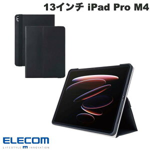 ELECOM �G���R�� 13�C���` iPad Pro M4 �t���b�v�P�[�X �Ռ��K�[�h �x���g�t 2�A���O�� �y�� �u���b�N # TB-A25PLPLF2BK �G���R�� (�^�u���b�g�J�o�[�E�P�[�X)