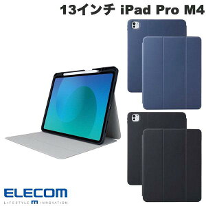 ELECOM �G���R�� 13�C���` iPad Pro M4 �t���b�v�P�[�X �Ռ��z�� Apple Pencil���[ �X���[�v�Ή� (�^�u���b�g�J�o�[�E�P�[�X)