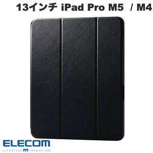 ELECOM �G���R�� 13�C���` iPad Pro M5 (2025) / M4 (2024) �t���b�v�P�[�X Apple Pencil���[ �X���[�v�Ή� �u���b�N # TB-A24PLSABK �G���R�� (�^�u���b�g�J�o�[�E�P�[�X)