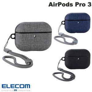 ELECOM �G���R�� AirPods Pro 3 �t�@�u���b�N�P�[�X �X�g���b�v�t (Apple �C���z���P�[�X)