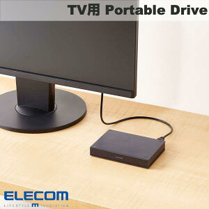 ELECOM �G���R�� Portable Drive USB3.2(Gen1) TV�p2.5�C���`�O�t���n�[�h�f�B�X�N Black