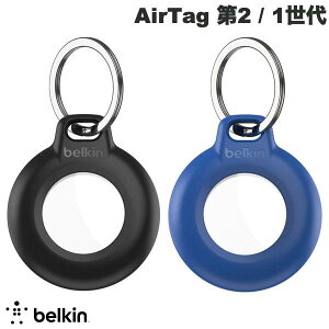 BELKIN AirTag ��2 / 1���� �L�[�����O�t�� IPX8�h�� �ی�P�[�X �x���L�� �L�[�z���_�[