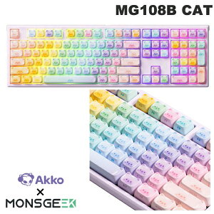 �y�������K�i�zAkko x MonsGeek(�A�b�R & �����X�M�[�N) MG108B Colorful Cats ���킢�� �L�̃L�[�L���b�v ���J�j�J���L�[�{�[�h �z�b�g�X���b�v�Ή� MOG�v���t�@�C��PBT �_�C�T�u�L�[�L���b�v RGB�o�b�N