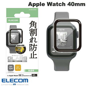 ELECOM �G���R�� Apple Watch 40mm SE 3 / 2 / 1 / Series 6 / 5 / 4 �t���J�o�[�K���X�t�B���� ������ PET�t���[���t ���� # AW-25EFLGFRBK �G���R�� (�A�b�v���E�H�b�`�p�ی�t�B����)