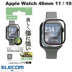 ELECOM �G���R�� Apple Watch 46mm Series 11 / 10 �t���J�o�[�K���X�t�B���� ������ �w��h�~ �\�t�c�[���t # AW-25AFLGGR �G���R�� (�A�b�v���E�H�b�`�p�ی�t�B����)