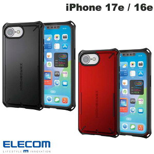 �m2026�n�ی�t�B�����t�� ELECOM �G���R�� iPhone 17e / 16e �n�C�u���b�h�P�[�X ZEROSHOCK Solid Plus (�X�}�z�P�[�X�E�J�o�[) �[���V���b�N �ϏՌ�
