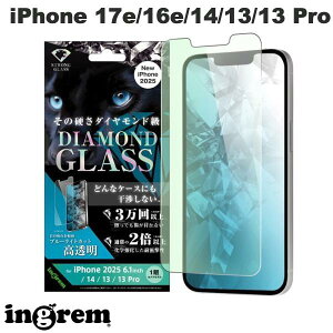 �m2026�n ingrem iPhone 17e / 16e / 14 / 13 / 13 Pro �_�C�������h�K���X�t�B���� �u���[���C�g�J�b�g ���� ���w���� �A���~�m�V���P�[�g�K���X �ϏՌ� ���ʕی� �d�x10H 0.4mm �C���O���� (�X�}�z�p�t����
