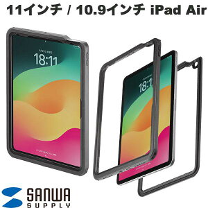 SANWA 11�C���` iPad Air M4 (2026) / M3 (2025) / M2 (2024) / 10.9�C���` iPad Air 5 / 4 �ϏՌ��h���P�[�X �X�g���b�v�t�� # PDA-IPAD17162 �T�����T�v���C (�^�u���b�g�J�o�[�E�P�[�X)