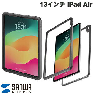 SANWA 13�C���` iPad Air M4 (2026) / M3 (2025) / M2 (2024) �ϏՌ��h���P�[�X �X�g���b�v�t�� # PDA-IPAD2116 �T�����T�v���C (�^�u���b�g�J�o�[�E�P�[�X)