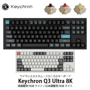 Keychron Q3 Ultra 8K �L�� / Bluetooth 5.3 / 2.4GHz ���C�����X ���Ή� Silk POM�X�C�b�` ( �z�b�g�X���b�v ) RGB �J�X�^�����J�j�J���L�[�{�[�h �L�[�N���� (�L�[�{�[�h)