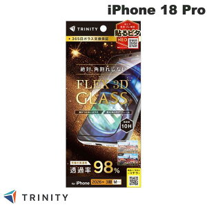 TRINITY �g���j�e�B iPhone 18 Pro FLEX 3D ���ɂ̓����� �A���e�B���b�g�N���A �����t���[���K���X �u���b�N 0.6mm TR-IP26M3-G3-C4ARCBK �w��h�~ �ۏؕt��