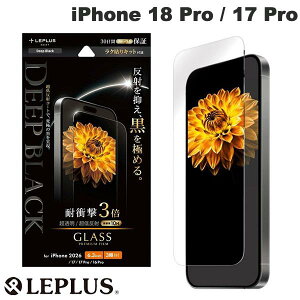 LEPLUS ���v���X iPhone 18 Pro / 17 Pro / 17 / 16 Pro Deep Black GLASS �K���X�t�B���� ���ᔽ�� ������ LN-IP26FGDP