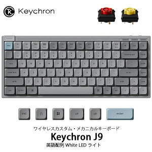 Keychron J9 QMK 75% Mac�p��z�� �L�� / Bluetooth 5.3 / 2.4GHz ���C�����X ���Ή� Keychron Milk POM���[�v���t�@�C�����J�j�J���X�C�b�`(�z�b�g�X���b�v) White LED �J�X�^�����J�j�J���L�[�{�[�h �L�[�N���� (