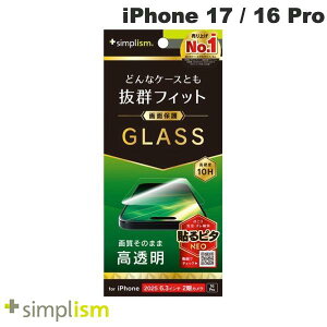 m2025ngjeB Simplism iPhone 17 / 16 Pro P[XƂ̑Q  ʕی십KX # TR-IP25M2-GLS-CC VvY (X}zptیKXtB)