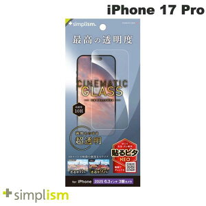m2025ngjeB Simplism iPhone 17 Pro [Cinematic Glass] P[XƂ̑Q EgNA ʕی십KX  # TR-IP25M3-GLS-2ARCC VvY (X}zptیKXtB)