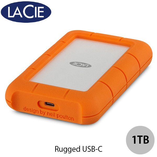 ［ランキング1位獲得］ Lacie 1TB Rugged USB-C USB 3.1対応 耐衝撃 外付けHDD (ポータブル) HKVD2ZM A 2EUAP8  ラシー  (外付けHDD) Mac   iPad   Windows対応 耐落下性 耐衝撃性 耐雨性