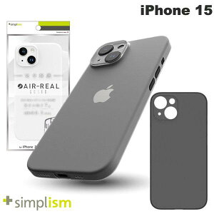 gjeB Simplism iPhone 15 [AIR-REAL Solid] ݌v ɔyʃP[X VvY (X}zP[XEJo[)