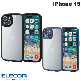 [ネコポス送料無料] ELECOM エレコム iPhone 15 TOUGH SLIM LITE フレームカラー 極限 (スマホケース・カバー) 透明