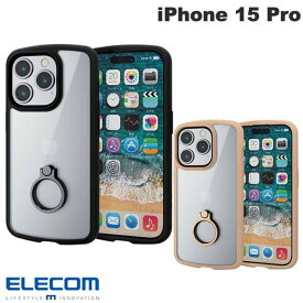 [ネコポス送料無料] ELECOM エレコム iPhone 15 Pro TOUGH SLIM LITE フレームカラー リング付 (スマホケース・カバー) 透明