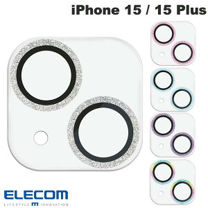 ELECOM �G���R�� iPhone 15 / 15 Plus �J���������Y�J�o�[ �K���X &me �O���b�^�[�d�l (�J���������Y�v���e�N�^�[)