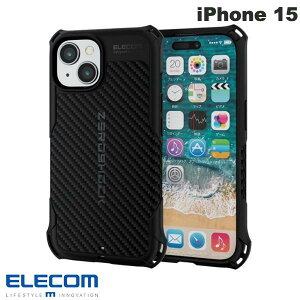ELECOM GR iPhone 15 ZEROSHOCK Obv MAGKEEP ubN # PMWA23AZEROG2BK GR (X}zP[XEJo[)