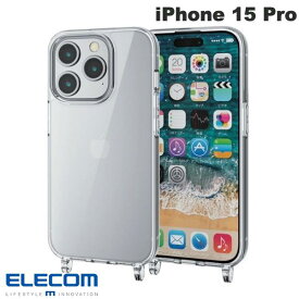 [ネコポス送料無料] ELECOM エレコム iPhone 15 Pro ハイブリッドケース ストラップホール付き クリア # PM-A23CHVCKSHCR エレコム (スマホケース・カバー) 透明 ショルダーストラップ対応