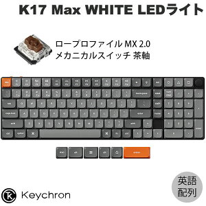 mԌZ[`12/1܂Łn Keychron K17 Max QMK Macpz L / Bluetooth 5.1 / 2.4GHz CX Ή tTCY Gateron [vt@C MX 2.0  WHITE LEDCg JX^JjJL[{