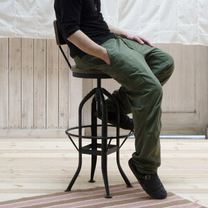 【送料無料】Kitol(キトル)家具 カウンターチェア 幅42cm 高さ93~106.5cm 高さ調整可 古材 無垢材 木製 アイアン カッコイイ アメカジ ビンテージインテリア 男前 ハイチェア おしゃれ 回転