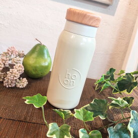 キャニスターボトル 水筒 400ml ステンレスボトル ステンレス 保温 保冷 木目調 ナチュラル おしゃれ 可愛い 大人 プレゼント ギフト クリーム アイボリー ホワイト お弁当 ボトル MBC-40