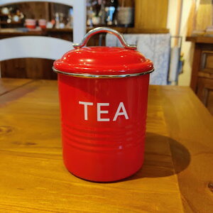 【送料無料】バーネットキャニスター　赤　TEA キャニスター おしゃれ キッチン雑貨 保存容器　容器 調味料入れ 茶葉　244175