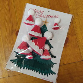 【送料無料】クリスマスコーンハットガーランド　クリスマスデコレーション　壁掛けデコレーション　サンタ　飾り付け　数量限定　ポリエステル