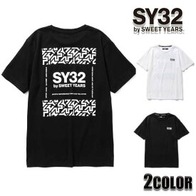【★50%OFFクーポン★7月12日09：59迄】SY32 正規品 sy32 tシャツ SY32 by SWEET YEARS Tシャツ メンズ 半袖Tシャツ TNS1735J ブラック ホワイト TSHIRT TEE トップス SWEET YEARS エスワイサーティトゥバイスィートイヤーズ
