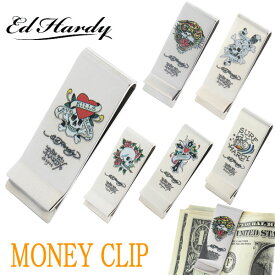 【★ポイント5倍★5月23日20:00～5月27日01:59迄】エドハーディー マネークリップ Ed Hardy Money Clip Mサイズ ラブキル タイガー スカル クロス ロゴ エド・ハーディー サージカルステンレス 雑貨 edhardy