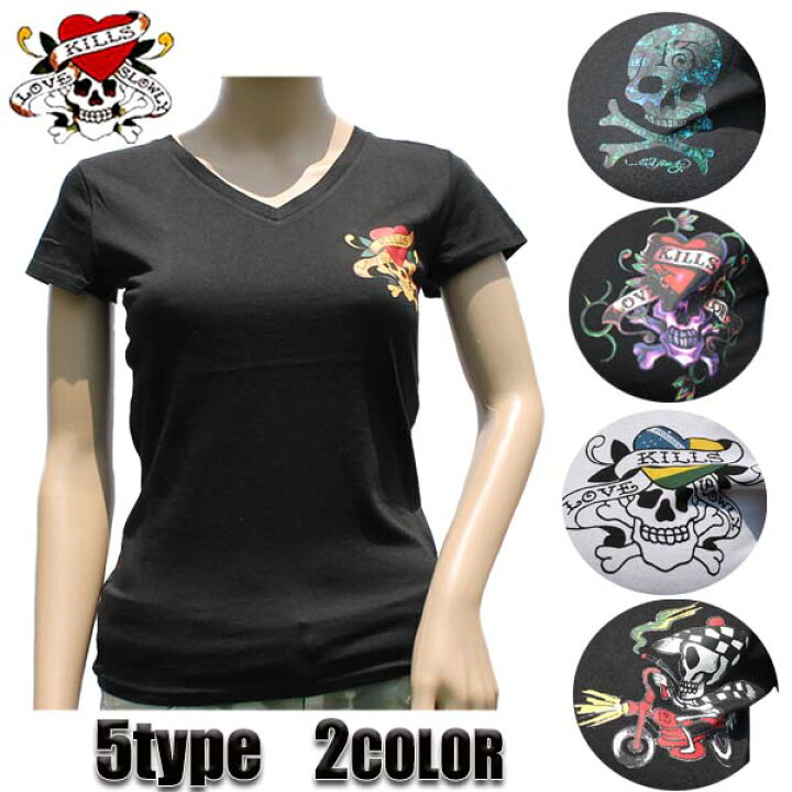 楽天市場】エドハーディー レディース Tシャツ 半袖 Ed Hardy スカル 
