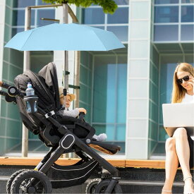 ベビーカーと椅子の傘 クランプ付き 360 度調節可能なサンシェード UPF 50+ ベビーカーとビーチチェア用の日傘 屋外と屋内のベビーカーと椅子用のポータブルクリップオン傘