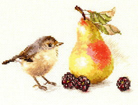 ロシアのクロスステッチキット 小鳥と梨 (Alisa АЛИСА アリサ 5-23)