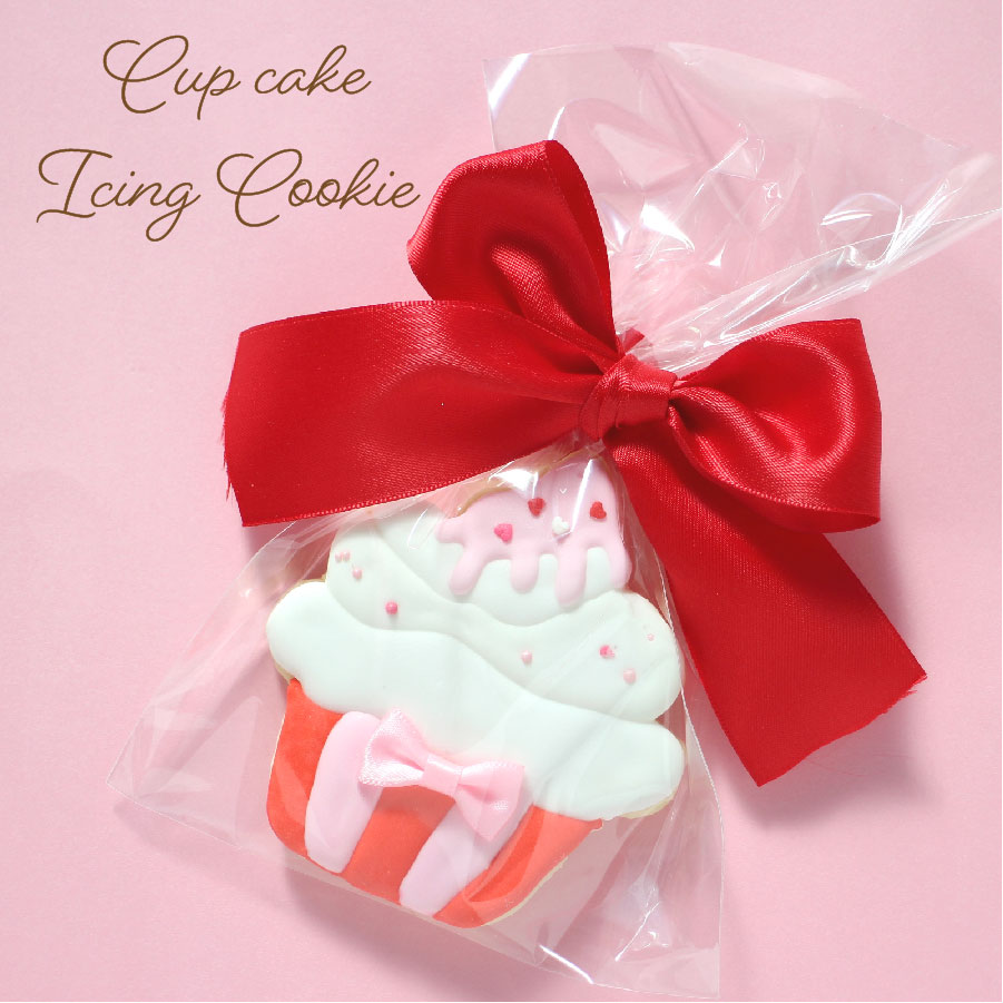 アイシングクッキー カップケーキ ピンク 赤 今年人気のブランド品や リボン ギフト 可愛い オーダー 誕生日 推奨 記念日