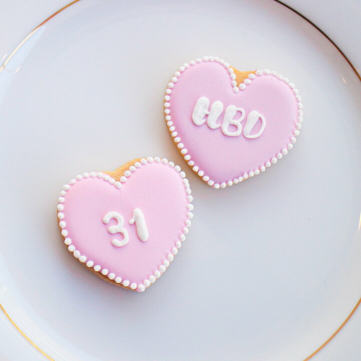 楽天市場】ドットハート アイシングクッキー オーダー 文字入れ 名前  