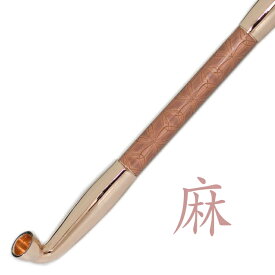 真鍮煙管 電鋳仕上げ 和模様 「麻」 ピンクゴールド 六寸 約185mm きせる デンチュウ キセル 624P
