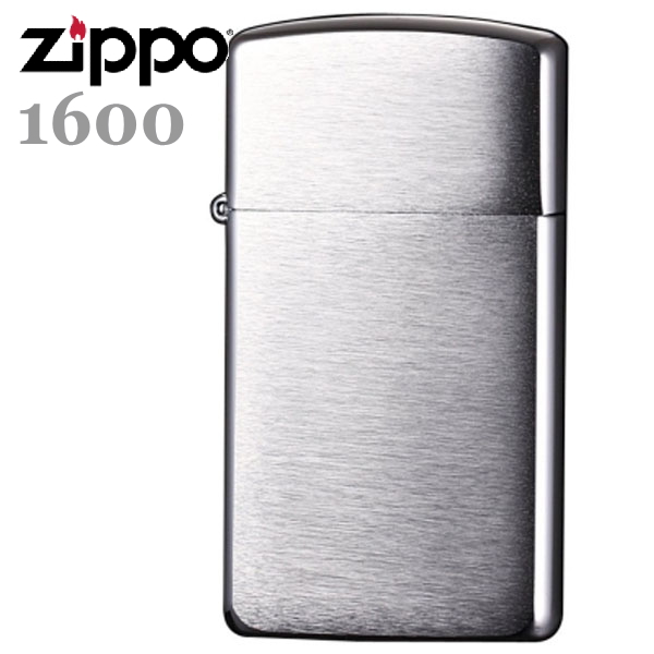 ZIPPO オイルライター スリム ジッポー 1600 ブラッシュクローム スリム 無地 ZIPPOライター シンプル 銀色 メンズ ギフト |  喫煙具屋 Zippo Smokingtool Shop